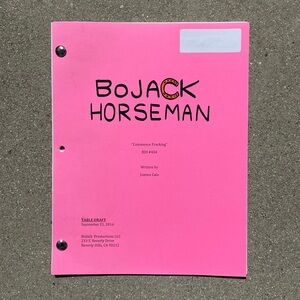 Bojack Horseman Commence Fracking 2016 Production Used Table Draft Script